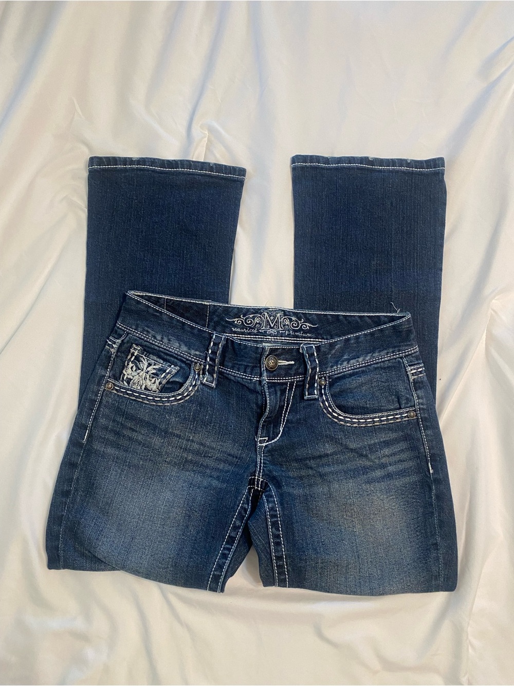 Dark Blue Bootcut Jeans - Women's